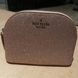 Kate spade rose gold tinsel small cosmetic bag